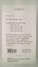 12VDC Universal Power Cord