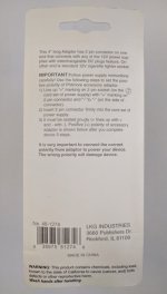 2-Pin Adaptaplug to 12V Lighter Socket 4" Cable