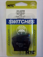 SPST 12VDC Green LED Lighted Rocker Switch On-None-Off 21A NTE