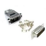 DB15 Male Connector Kit (Solder Type) Metalized Plastic Hood