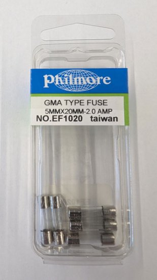 2.0 Amp (GMA) Glass Fuse (5Pk) Fast Acting 5x20mm
