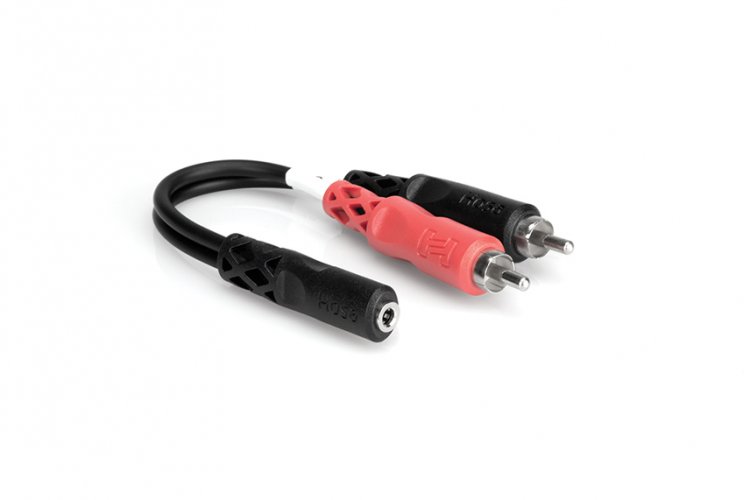 6\" Stereo Breakout Cable 3.5mm TRSF to Dual RCA