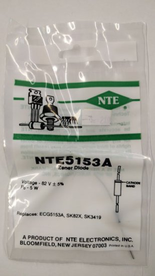 NTE5153A Zener Diode 82.0V 5W Axial Leaded