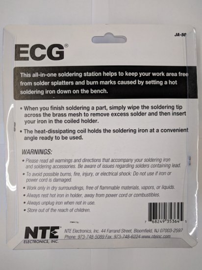 Soldering Iron Holder wBrass Mesh Wire and Heat Dissipative Coil