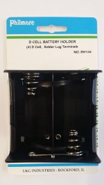 4 "D" Battery Holder (Solder Lug) 6V