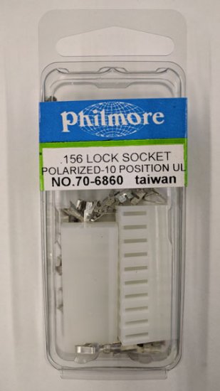 10-Pole 0.156" Center Crimp Type Locking Connecor (2Pk)