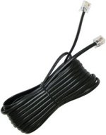 14Ft Black Phone Cable, RJ11 (6P4C) Reverse for Voice
