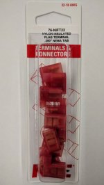 Flag Quick Connect Female Fully-Insulated 22-18Awg 0.250" (10Pk)