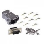DB9 Male Connector Kit (Solder Type) Metalized Plastic Hood