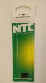 NTE593 Diode, Si, 75V, 0.25A, 6NS, SOT-23 Surface Mount (3Pk)