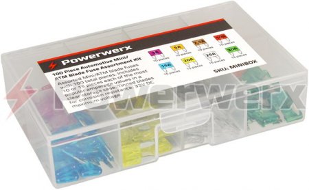 100 Piece Automotive Mini/ATM Blade Fuse Assortment Kit