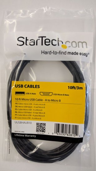 10Ft Micro USB Cable - A to Micro B