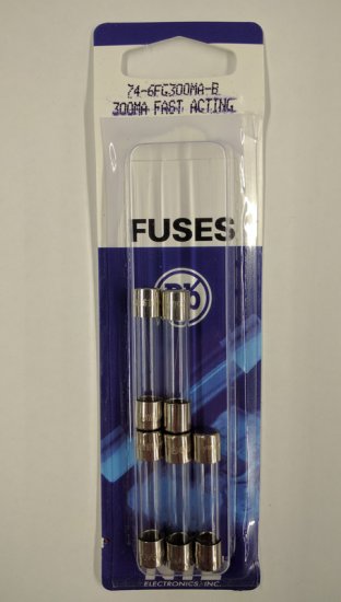 0.3 Amp (300mA) 3AG Glass Fuse (5Pk) Fast Acting 6x30mm