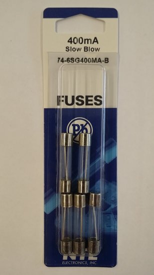 0.4 Amp (400mA) MDL Glass Fuse (5Pk) Slow Blow 6x30mm