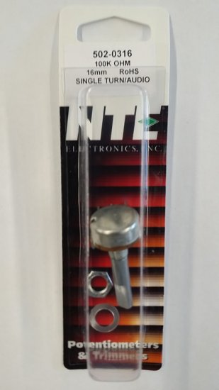 100K Audio Taper Pot 0.1W (16mm) Combo Lug 30mm Shaft