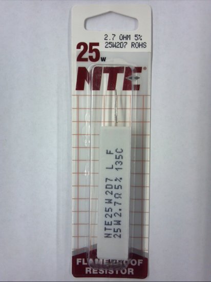 2.7 Ohm 25W Cermet Power Wirewound Resistor 5% Tolerance