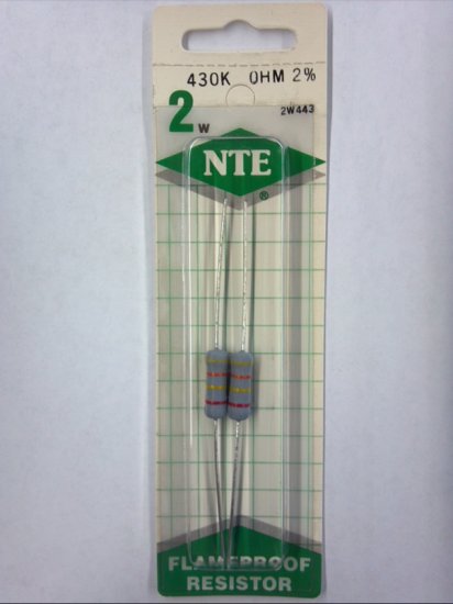 430K Ohm 2 Watt Metal Oxide Film Resistor (2Pk) 2% Tolerance