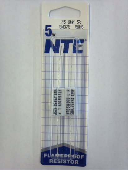0.75 Ohm 5W Cerment Power Wirewound Resistor (2Pk) 5% Tolerance