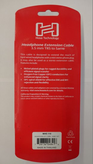 10Ft Headphone Extension Cable 3.5mm TRS to 3.5mm TRS