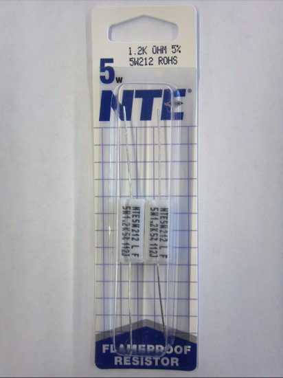 1.2K Ohm 5W Cerment Power Wirewound Resistor (2Pk) 5% Tolerance