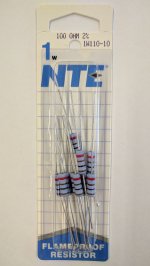 100 Ohm 1 Watt Metal Oxide Film Resistor (10Pk) 2% Tolerance