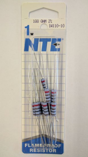100 Ohm 1 Watt Metal Oxide Film Resistor (10Pk) 2% Tolerance