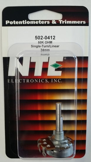 50K Linear Taper Pot 0.5W (24mm) Solder Lug 30mm Shaft