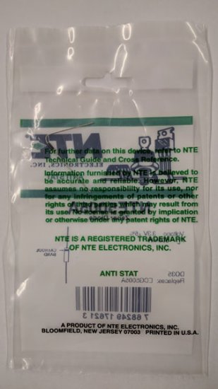 NTE5005A Zener Diode 3.3V 1/2W, DO35