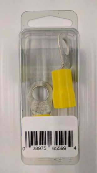 Ring Terminal Insulated 4Awg 3/8" Stud (2Pk) Yellow Vinyl