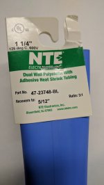 1.25" Blue 48" Dual Wall 3:1 Polyolefin Heat Shrink w/Adhesive