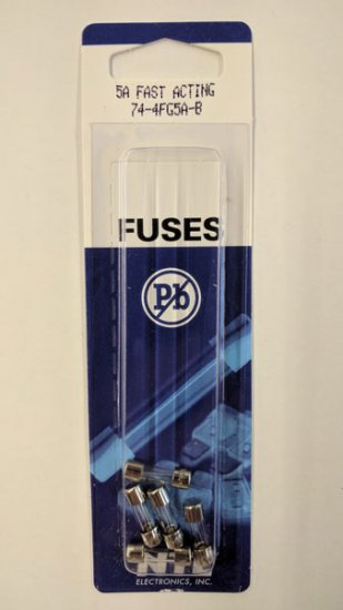 5 Amp (2AG) Fuse (5Pk) Fast Acting 4.5x15mm