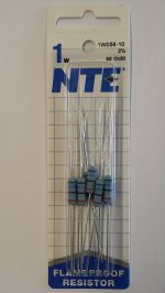 56 Ohm 1 Watt Metal Oxide Film Resistor (10Pk) 2% Tolerance