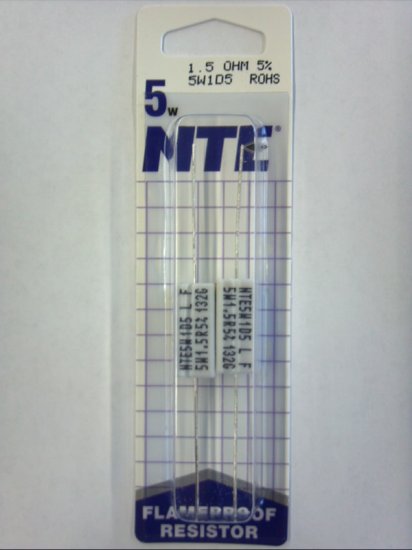 1.5 Ohm 5W Cerment Power Wirewound Resistor (2Pk) 5% Tolerance