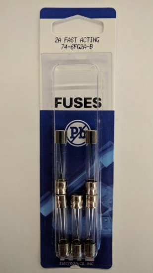 2 Amp (3AG) Glass Fuse (5Pk) Fast Acting 6x30mm