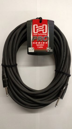 50Ft Pro Speaker Cable REAN 1/4in TS to Same 14Awg