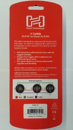 Y Cable XLR3F to Dual XLR3M 6"