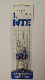 7.5K Ohm 1 Watt Metal Oxide Film Resistor (10Pk) 2% Tolerance