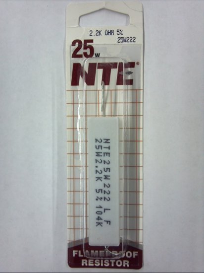 2.2K Ohm 25W Cermet Power Wirewound Resistor 5% Tolerance
