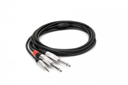 10Ft Pro Stereo Breakout Cable REAN 3.5mm TRS to Dual 1/4in TS