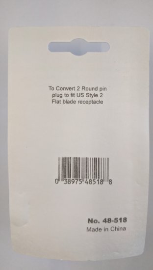 Foreign Plug Adapter - Europe to U.S.