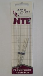 12K Ohm, 1/8W, 2% Metal Film Flameproof Resistor (6Pk)