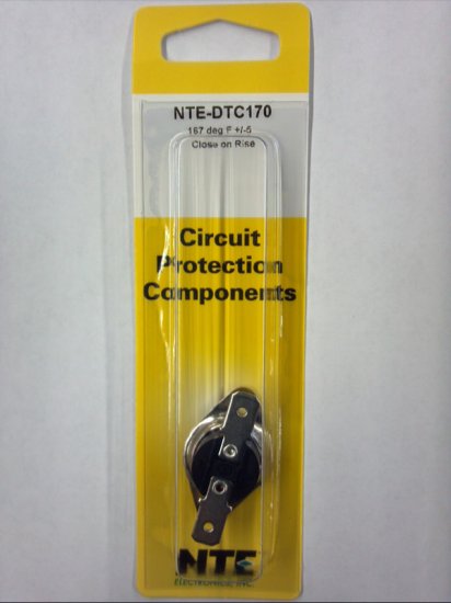 Disc Thermostat 167°F/75°C 15A 125V Close on Rise NTE