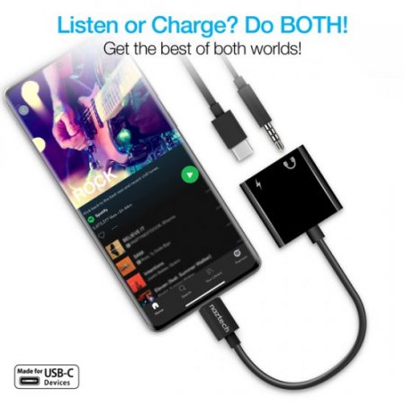 Naztech USB-C & 3.5mm Audio + Charge Adapter