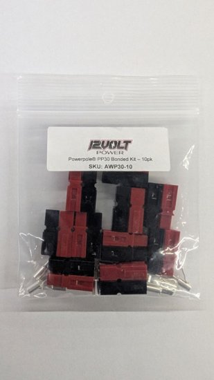 30 Amp Permanently Bonded Red/Black Anderson Powerpoles 10Pk