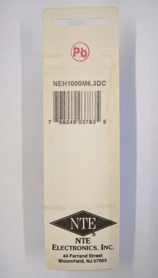 1,000uf 6.3V Axial Lead Electrolytic Capacitor