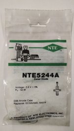 NTE5244A Zener Diode 5.6V 50W, DO-5 Anode Case