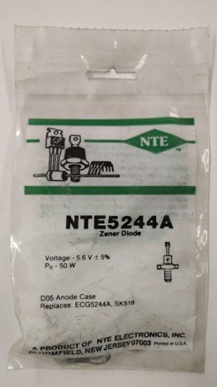 NTE5244A Zener Diode 5.6V 50W, DO-5 Anode Case