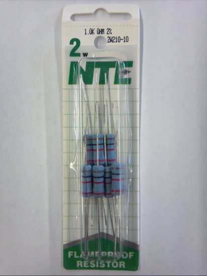 1.0K Ohm 2 Watt Metal Oxide Film Resistor (10Pk) 2% Tolerance