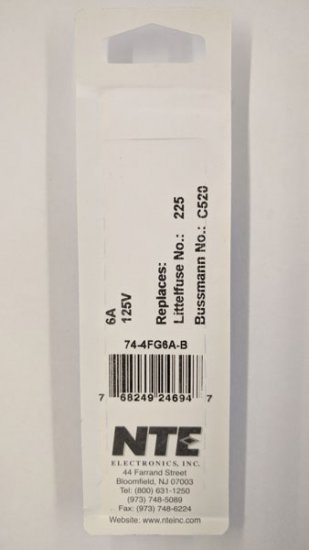 6 Amp (2AG) Fuse (5Pk) Fast Acting 4.5x15mm