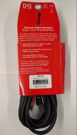 13.2Ft (4M) Stereo Interconnect Dual 1/4 in TS to Dual RCA